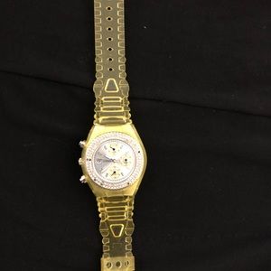 2 watches rubber bands and very pretty watch face